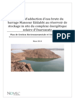 Conduite D'adduction D'eau Brute Du Barrage Mansour Eddahbi Au Réservoir de Stockage in Site Du Complexe Énergétique Solaire D'ouarzazate