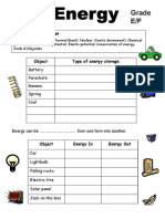 energy transfers worksheet task 1