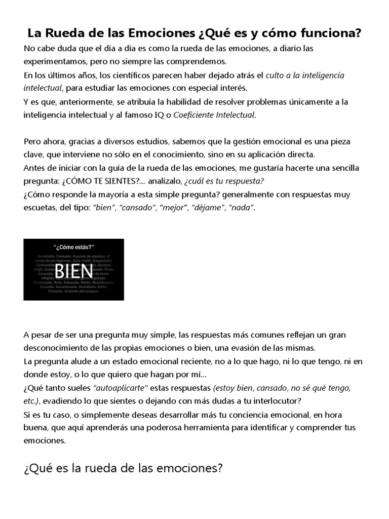 Rueda de las Emociones de Plutchik | PDF | Las emociones | Procesos ...