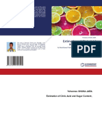 Estimation of Citric Acid and Sugar Content Its Nutritional Values Analysis of Selected Acidic Fruits. Yohanne Shuka (2023) Book 1 in English Version