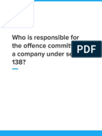 Who Is Responsible For The Offence Committed by A Company Under Section 138