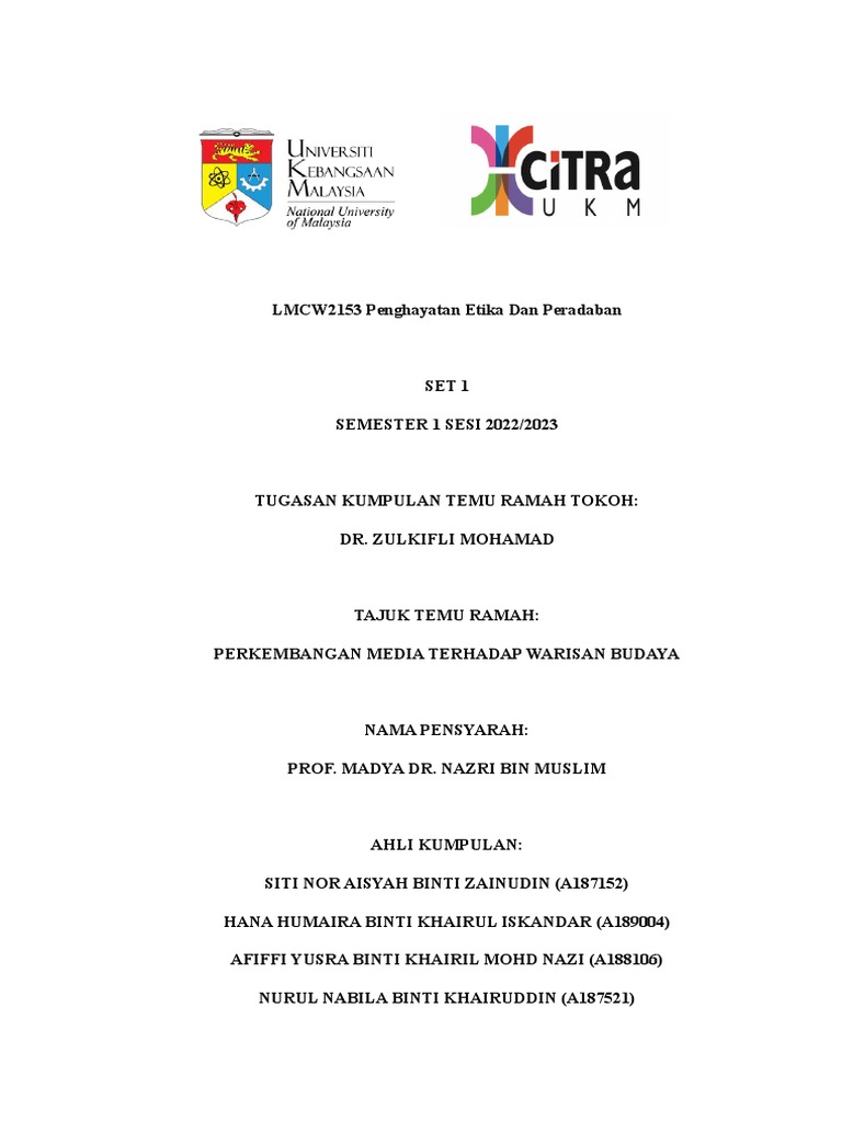 Laporan Tokoh Temu Ramah PDF