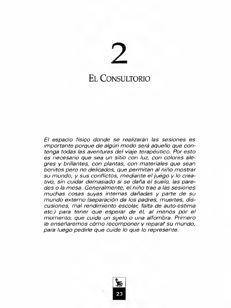 MANUAL DE TERAPIA INFANTIL GESTÁLTICA (Cap 2)EL CONSULTORIO (1) PDF Color Terapia Gestalt