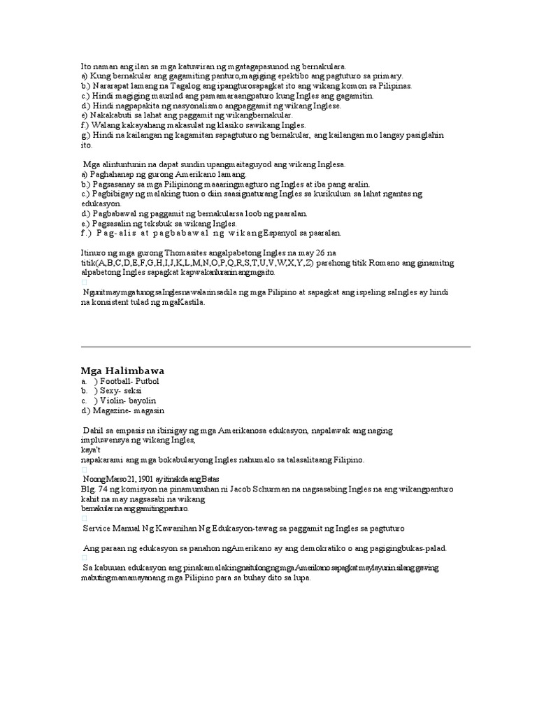 Mga Halimbawa | PDF