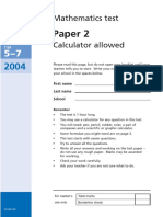 2004 KS3 Level 5-7 Maths Test Paper 2 Calculator allowed