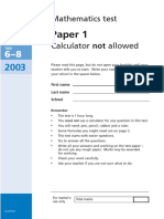 2003 KS3 Level 6-8 Paper 1 Calculator not allowed (2)