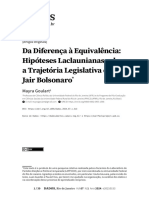 Da Diferença À Equivalência: Hipóteses Laclaunianas Sobre A Trajetória Legislativa de Jair Bolsonaro 1