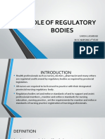 ROLE OF REGULATORY BODIES