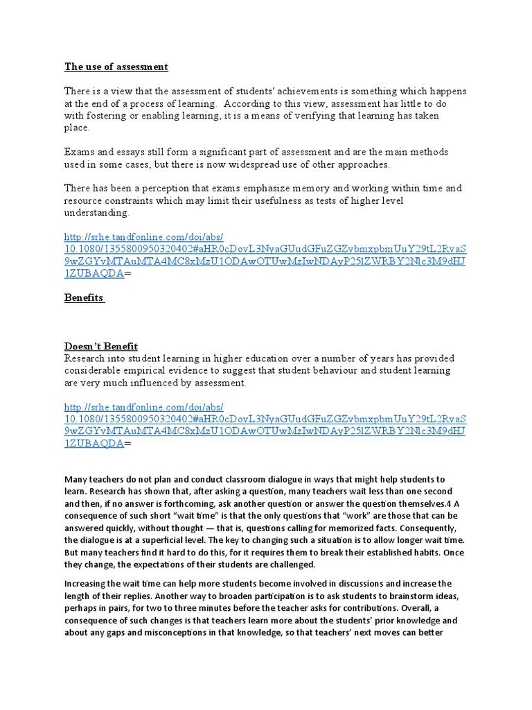 Enhancing Learning Through Assessment | PDF
