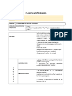 Planificación Diaria: Fecha Grupo Docente Desafio: Área Del Conocimiento Propósito