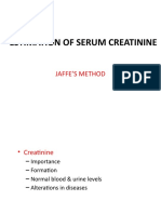 Estimation of Serum Creatinine: Jaffe'S Method