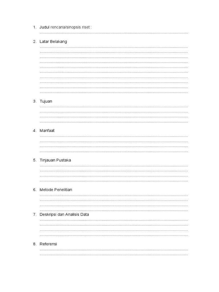Template Rencana Riset Untuk Acuan Tesis (S2) | PDF