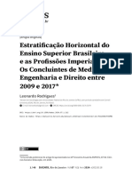 Estratificação Horizontal Do Ensino Superior Brasileiro e As Profissões Imperiais: Os Concluintes de Medicina, Engenharia e Direito Entre 2009 e 2017