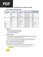 Packet Tracer: Conexión de Un Router A Una LAN