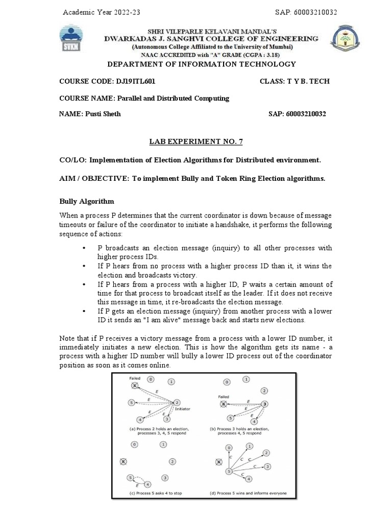 Election Algorithms in Distributed Computing | PDF | Distributed ...