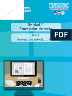 Unidad II Procesador de Texto: Tema: Personalizar Interfaz Gráfica