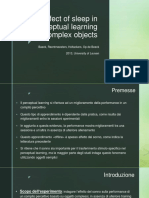 Perceptual Lerarning e L'effetto Del Sonno