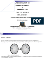 A Presentation On "Modular Arithmetic" Nikhil Sunil Patil