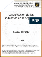 La Protección de Las Industrias en La Argentina: Ruata, Enrique