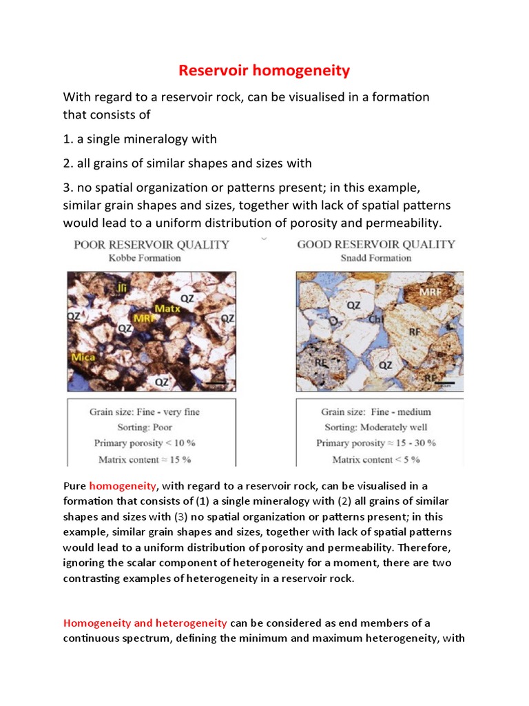 Reservoir Homogeneity | PDF | Science & Mathematics