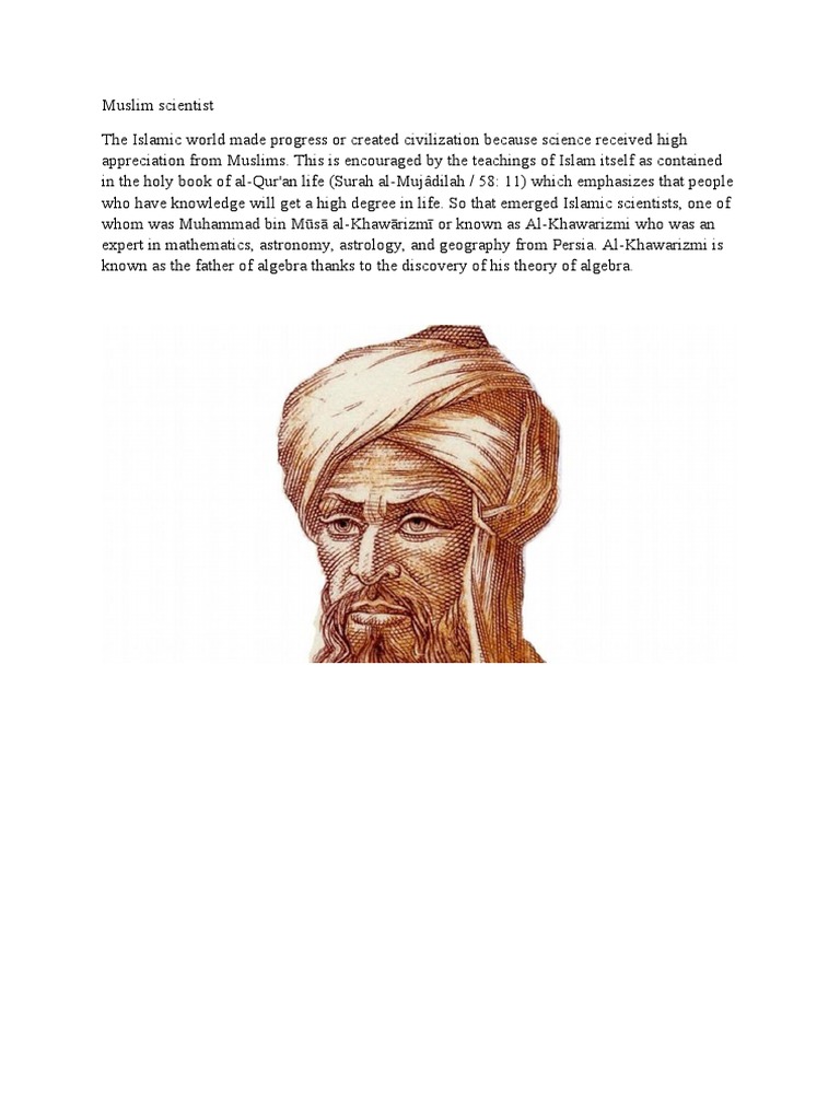 Muslim Scientist Who Discovered Algebra Theory - Al-Khawarizmi | PDF