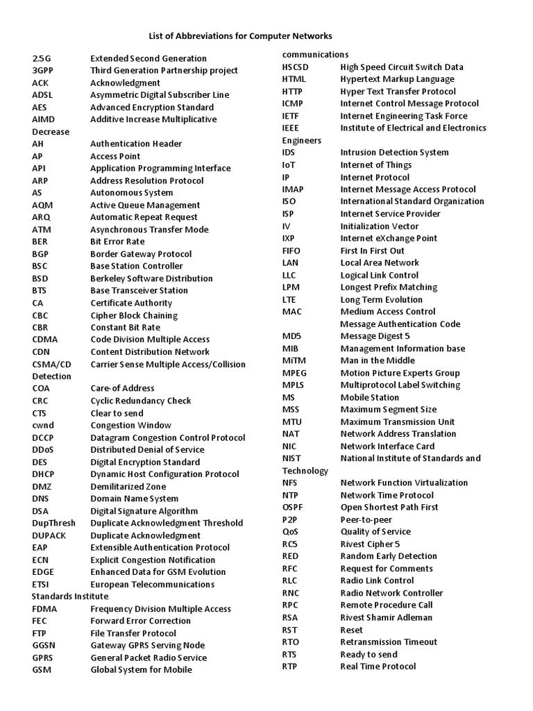 An abbreviated guide to common computer networking terms pdf
