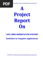 BCA Project - JAVA & Oracle Airline Reservation System - PDF Report With Source Code Free Down..