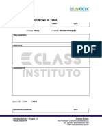 Definição de Tema - Instituto E-Class - Modelo Sugerido