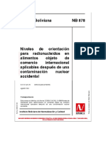 NB 878 NIVELES DE ORIENTACION PARA RADIONUCLEIDOS EN ALIMENTOS