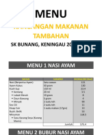 Contoh Senarai Menu RMT Sekolah Rendah 2023