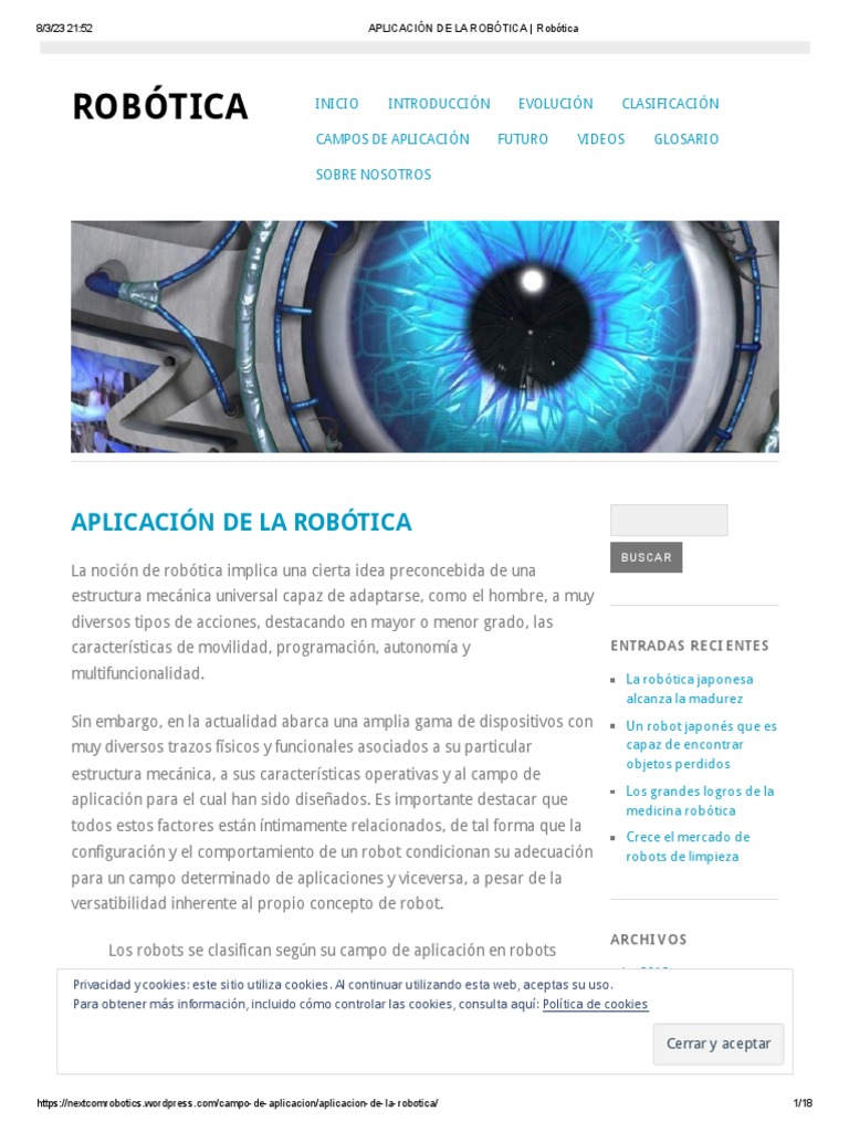 Campos de Aplicación de la Robótica | PDF | Robot | Robótica