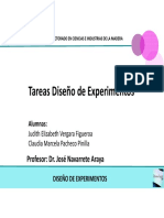 Tareas Diseño de Experimentos: Profesor: Dr. José Navarrete Araya