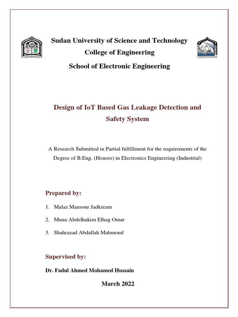 Design of IoT Based Gas Leakage Detection Andsafety System Circuit Diagram