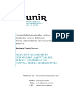 Propuesta de Memoria de Gestión para La Jefatura Del Servicio de Farmacia Del Hospital Teófilo Moreno Castro.