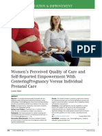 Women 'S Perceived Quality of Care and Self-Reported Empowerment With Centeringpregnancy Versus Individual Prenatal Care