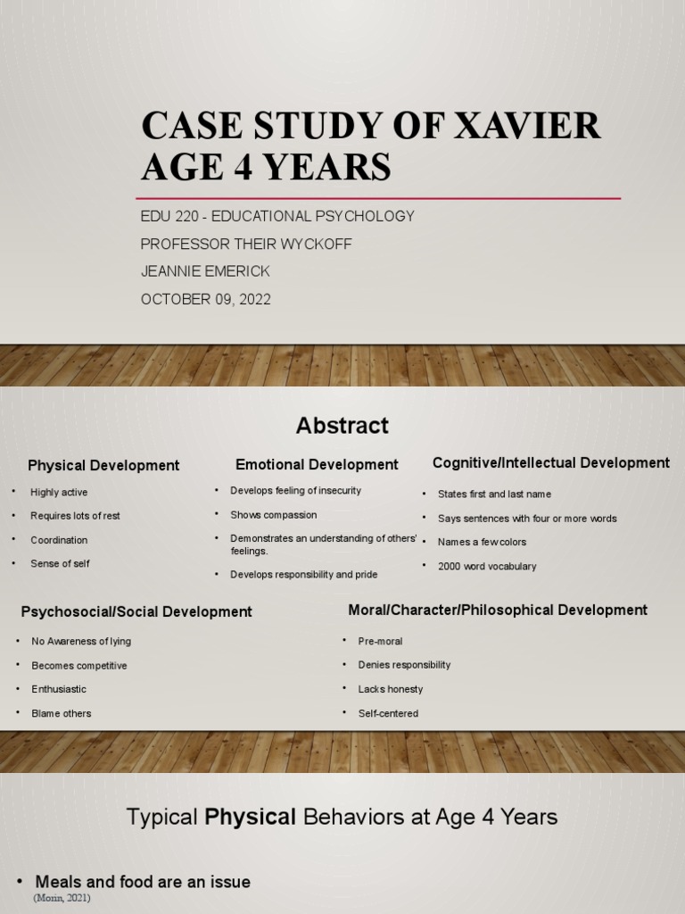 Case Study of Xavier Age 4 PDF
