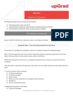 Session Summary Valuation of Enterprise