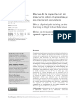 Efectos de La Capacitación de Directores Sobre El Aprendizaje en Educación Secundaria