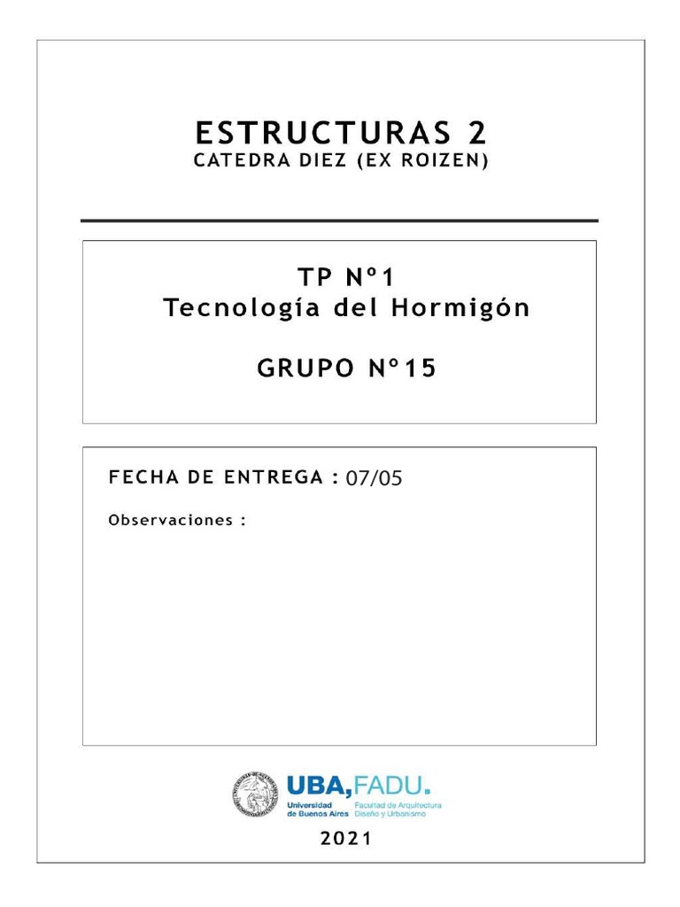 TP 1 - G15 | PDF | Hormigón | Acero