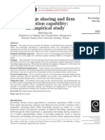 Knowledge Sharing and Firminnovation Capabilit-An Empirical Study (A)