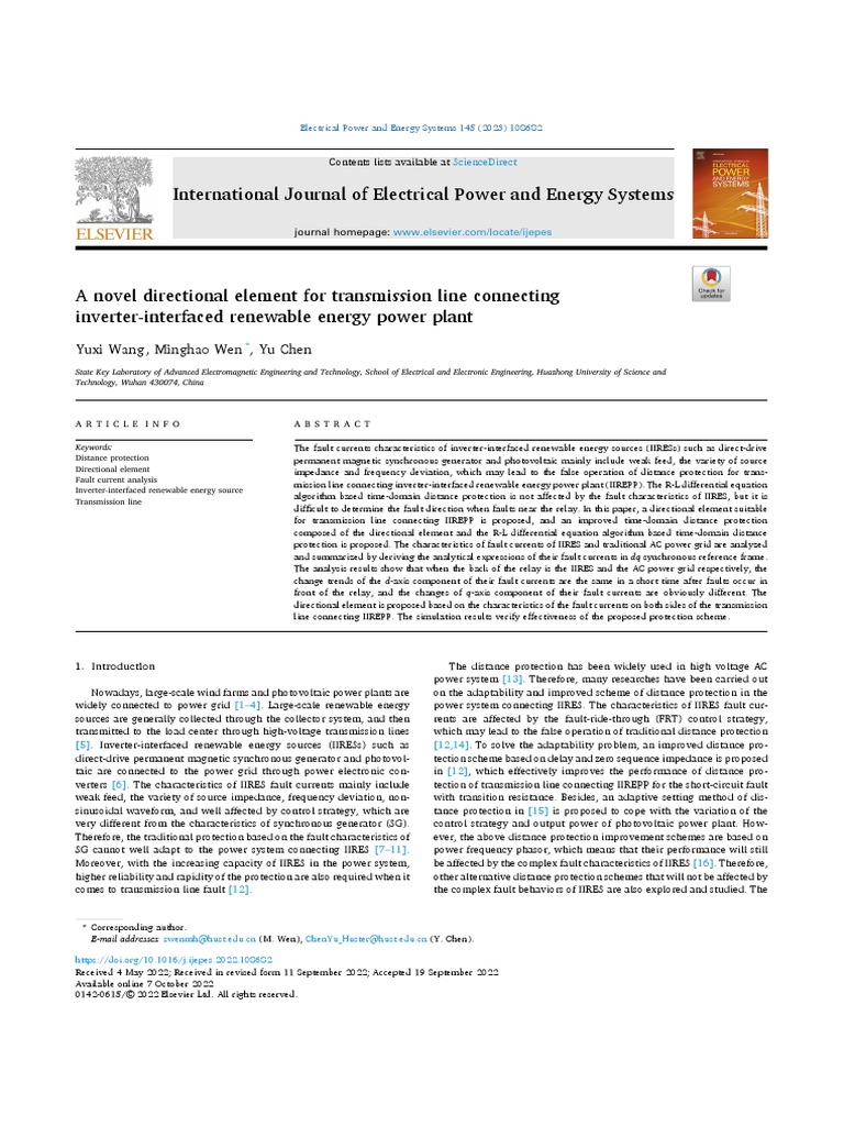 International Journal of Electrical Power and Energy Systems | PDF ...