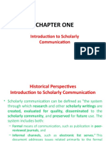 Chapter One: Introduction To Scholarly Communication