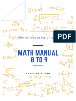 8 To 9 Math Manual 2022
