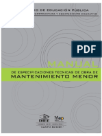 Manual de Especificaciones Tecnicas Obra Mantenimiento Menor Version 1.0.