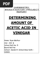 Determining Amount of Acetic Acid in Vinegar: C H E M I S T R Y Investigatory Project