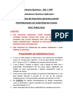 1ra Lista de Exercícios - (A) Substâncias Puras