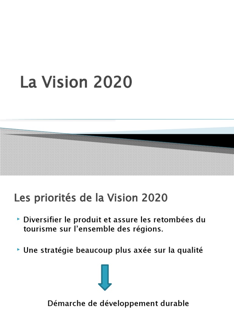 Vision 2020 : Stratégie Touristique Maroc | PDF | Maroc | Tourisme