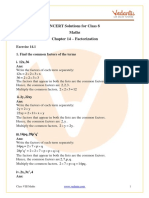 NCERT Solutions For Class 8 Maths Chapter 14 - Factorization