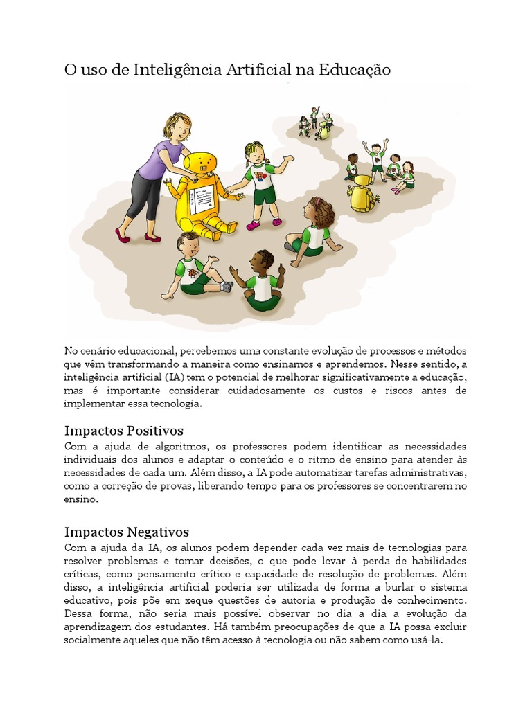 O Uso de Inteligência Artificial Na Educação | PDF
