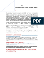 Consideraciones: Semana 2 Consideraciones de Un Proyecto - Project Life Cycle - Business Plan - Feasibility